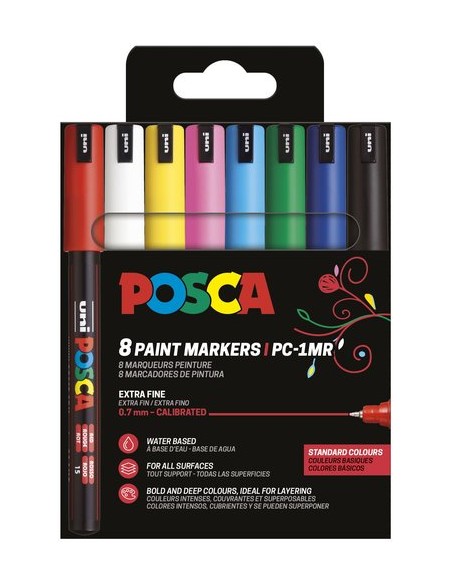 ROTUL.UNI-POSCA PC-1MR BASICOS E/8