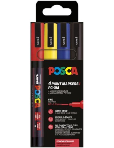 ROTUL.UNI-POSCA PC-3M COL. BASICOS E/4