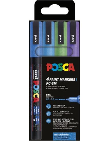 ROTUL.UNI-POSCA PC-3M COL. FRIOS  E/4