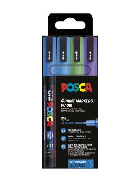 ROTUL.UNI-POSCA PC-3M COL. FRIOS  E/4