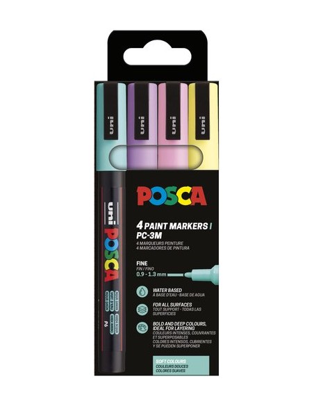 ROTUL.UNI-POSCA PC-3M COL. SUAVES E/4