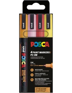 ROTUL.UNI-POSCA PC-3M COL. CALIDOS E/4