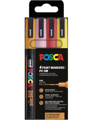 ROTUL.UNI-POSCA PC-3M COL. CALIDOS E/4