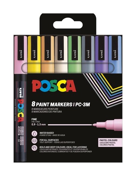 ROTUL.UNI-POSCA PC-3M PASTEL E/8