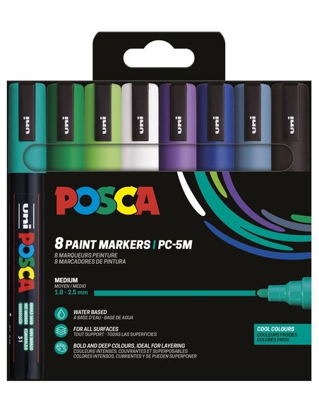 ROTUL.UNI-POSCA PC-5M COL. FRIOS E/8