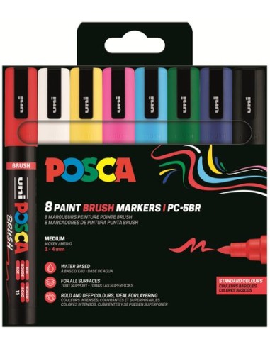 ROTUL.UNI-POSCA PC-5BR COL. BASICOS EST.