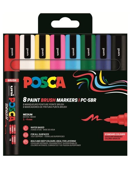 ROTUL.UNI-POSCA PC-5BR COL. BASICOS EST.