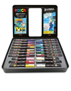 ROTUL.UNI-POSCA CAJA METALICA MANGA 20