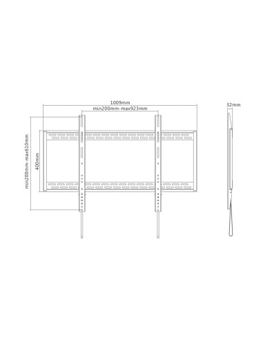 Soporte Eco Ultra Delgado Para Monitor/TV 130kg De 60-100, Negro