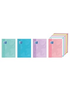 OXFORD CUADERNO EUROPEANBOOK 10 XL TOUCH A4+ 200H 5X5 WRITE&ERASE TAPA EXTRADURA C/SURTIDOS PASTEL