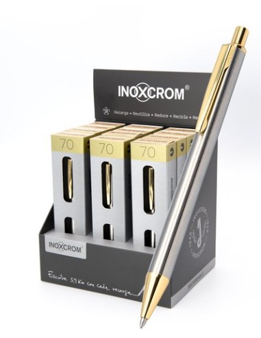 BOLIGRAFO INOXCROM INOX-70 GOLD E/12
