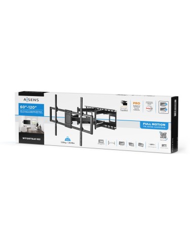 Soporte Pro Giratorio, Inclinable Y Nivelable Para Monitor/tv 120kg De 60-120, Negro