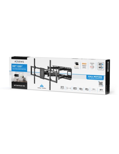 Soporte Pro Giratorio, Inclinable Y Nivelable Para Monitor/tv 120kg De 60-120, Negro
