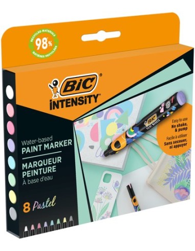 ROTUL.ACRILICO BIC COL.PASTEL CAJA 8
