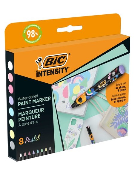 ROTUL.ACRILICO BIC COL.PASTEL CAJA 8