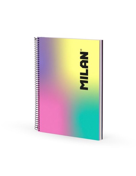 MILAN CUADERNO ESPIRAL A4 90H 120GR CUADRÍCULA 5X5 TAPA DURA COLECCIÓN SUNSET