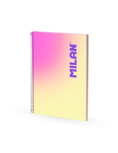 MILAN CUADERNO ESPIRAL A4 90H 95GR CUADRÍCULA 5X5 TAPA DURA COLECCIÓN SUNSET AMARILLO