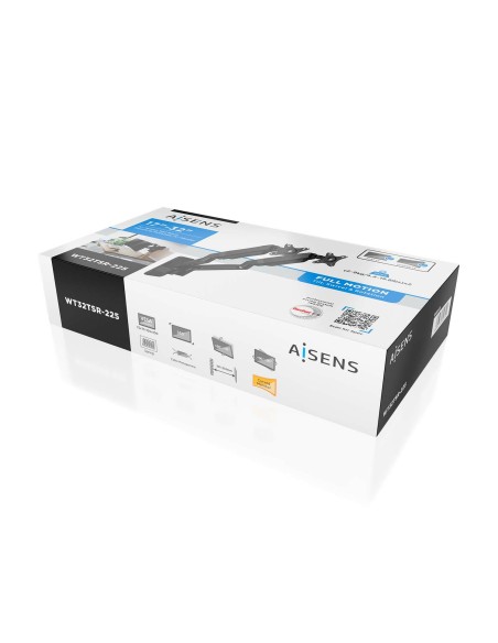 Soporte De Pared Pro Contrapeso Giratorio E Inclinable Para Monitor/tv 9kg (3 Pivotes, 2 Brazos) De 17-32, Negro