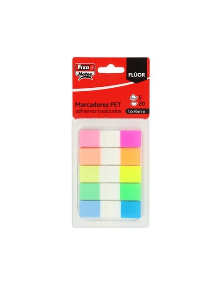 BANDERITAS ADHES. FIXO 12x45 FLUOR P/5