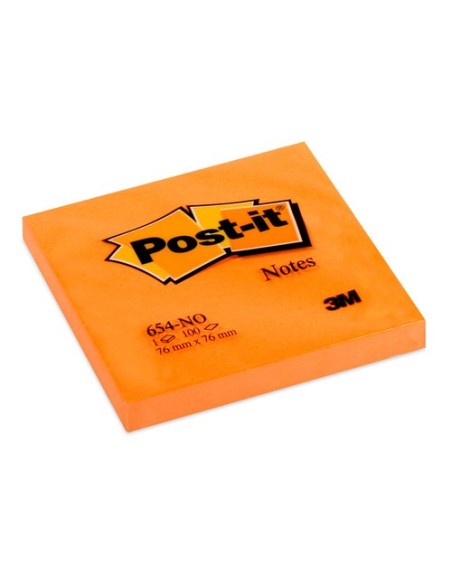 TACO NOTAS POST-IT 654 NARJ. NEON 76x76 - Pack de 6 unidades