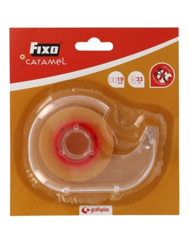CINTA ADHESIVA FIXO CARAMEL 33x19 C/DISP - Pack de 12 unidades
