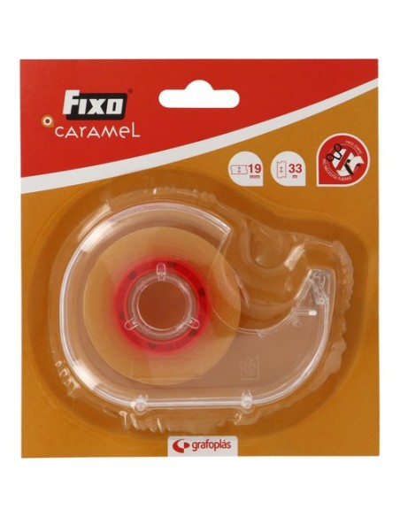 CINTA ADHESIVA FIXO CARAMEL 33x19 C/DISP - Pack de 12 unidades