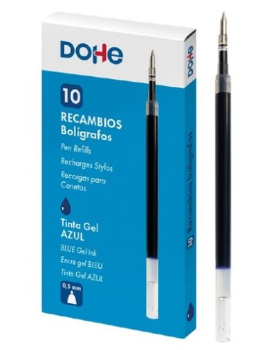 RECAMBIO DOHE ROLLER GEL AZUL C/10 - Pack de 10 unidades