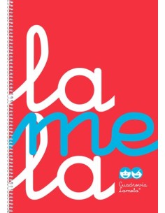 LAMELA CUADERNO ESPIRAL 80H FOLIO 90GR C/M CUADROVÍA 5MM CUBIERTA PP FLÚOR ROJO