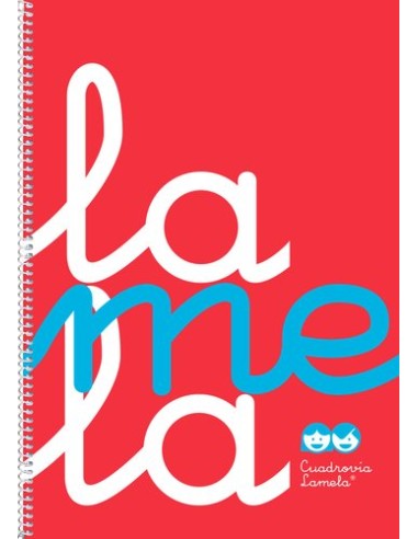LAMELA CUADERNO ESPIRAL 80H FOLIO 90GR C/M CUADROVÍA 5MM CUBIERTA PP FLÚOR ROJO