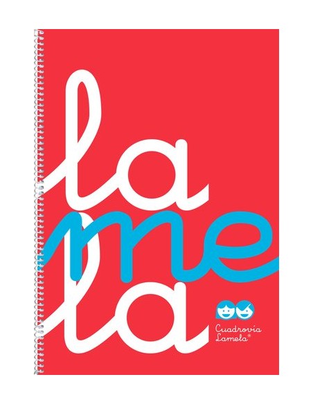 LAMELA CUADERNO ESPIRAL 80H FOLIO 90GR C/M CUADROVÍA 5MM CUBIERTA PP FLÚOR ROJO