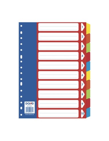 SEPARADORES DOHE CARTON COLORES A4 10 ps