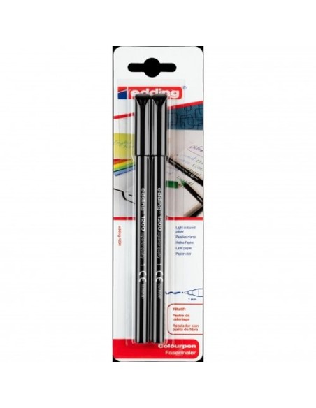 BLISTER 2 ROTULADORES EDDING 1200 NEGRO