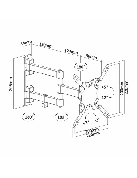 WT42TSLE-011 soporte para TV 106,7 cm (42") Negro