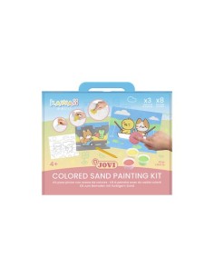 JOVI KIT KAWAII PINTA CON ARENA DE COLORES CON 8 BOTES 45GR SURTIDOS + 3 LÁMINAS + PUNZÓN - Color no elegible