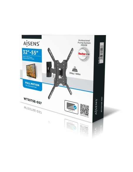 Soporte ECO giratorio, inclinable para monitor/TV 30kg (2 Pivotes) de 32-55, Negro