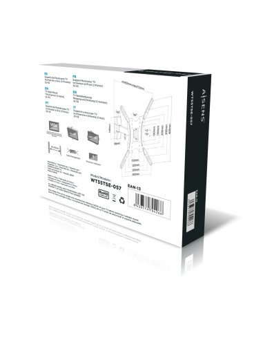 Soporte ECO giratorio, inclinable para monitor/TV 30kg (2 Pivotes) de 32-55, Negro