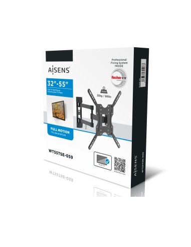 Soporte ECO giratorio, inclinable para monitor/TV 30kg (3 Pivotes) de 32-55, Negro