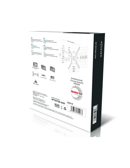 Soporte ECO giratorio, inclinable para monitor/TV 30kg (3 Pivotes) de 32-55, Negro