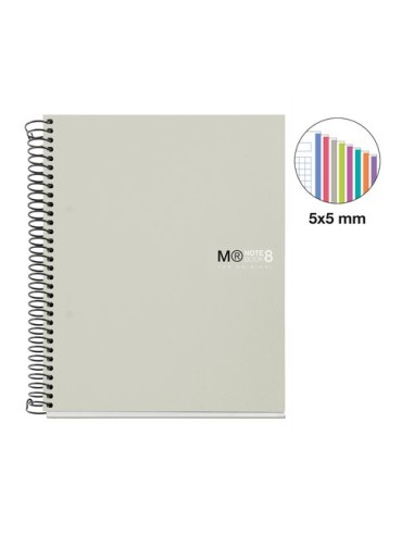BLOC MR NB-8 mic.PP A5 200h CD.5 GRIS - Pack de 5 unidades