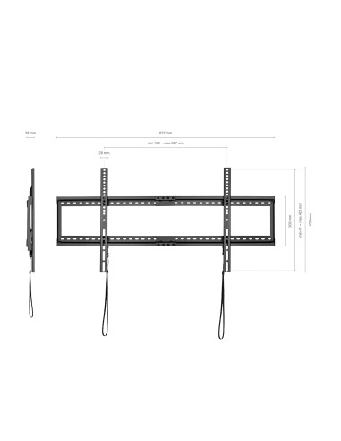 Soporte ECO Ultra Delgado para Monitor/TV 75Kg de 37-90, Negro