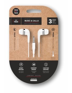 AURICULARES TECHONE BOTON JACK BLANCO