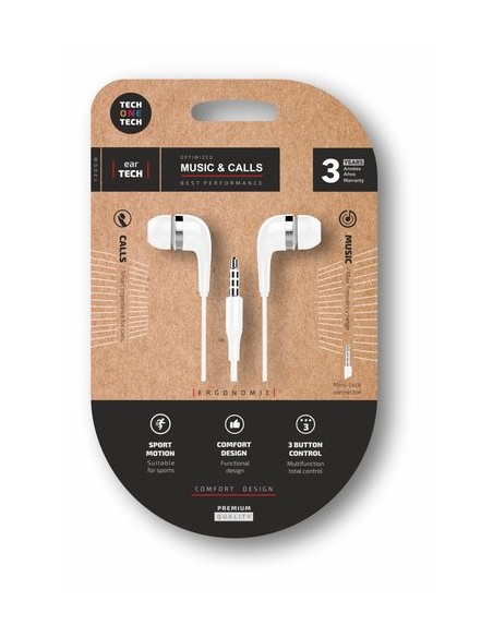 AURICULARES TECHONE BOTON JACK BLANCO