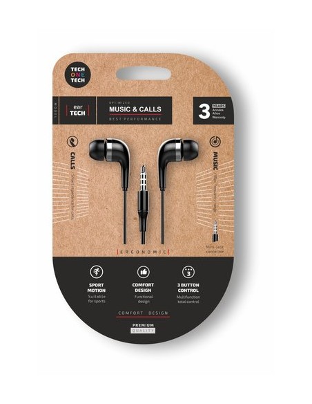 AURICULARES TECHONE BOTON JACK NEGRO