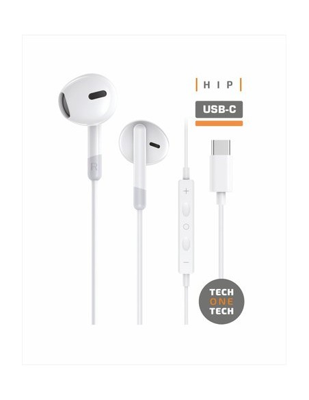 AURICULARES TECHONE BOTON USB-C BLANCO