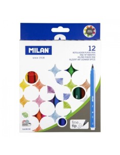 C 12 rotuladores 12 colores punta fina milan