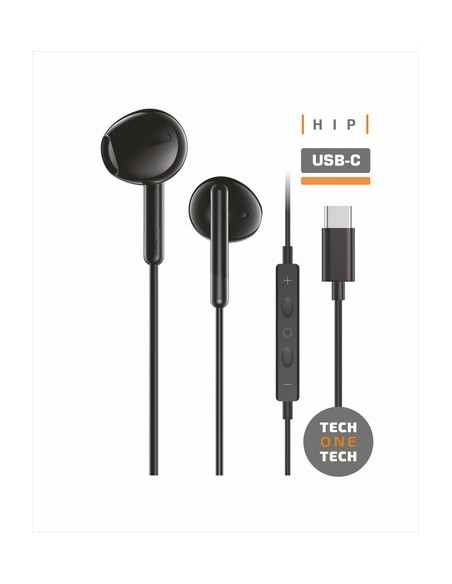 AURICULARES TECHONE BOTON USB-C NEGRO