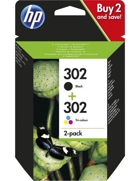 Paquete de ahorro de 2 cartuchos de tinta original 302 negro/tricolor