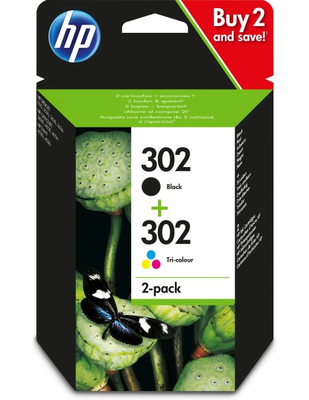 Paquete de ahorro de 2 cartuchos de tinta original 302 negro/tricolor