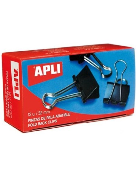 PACK 12 CAJAS 12 PINZAS PALA ABATIBLE 32MM GRAFOPLAS