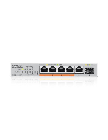 XMG-105HP No administrado 2.5G Ethernet (100/1000/2500) Energía sobre Ethernet (PoE) Plata